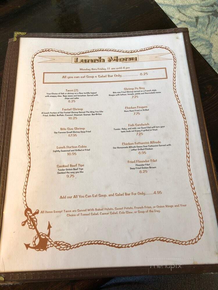 Captain Joe's - Midway, GA menu_pic