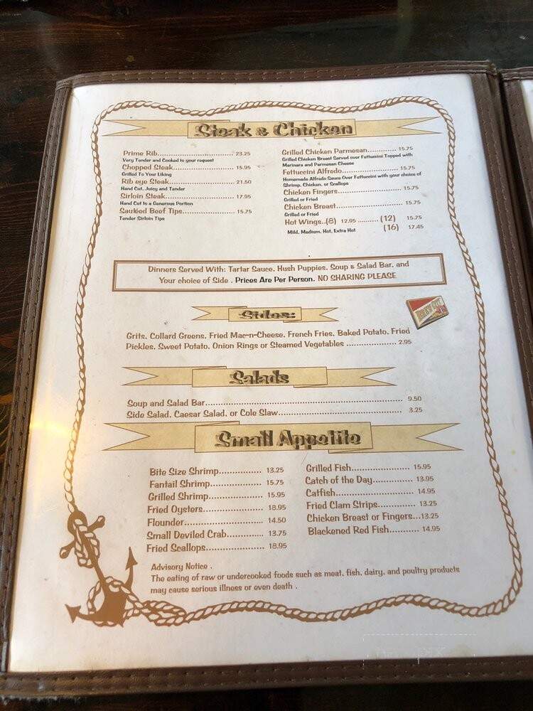 Captain Joe's - Midway, GA menu_pic