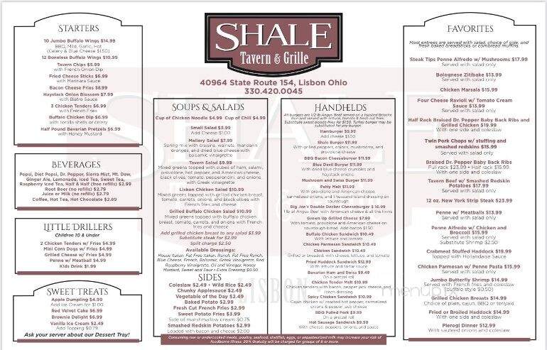 Shale Tavern & Grille - Lisbon, OH