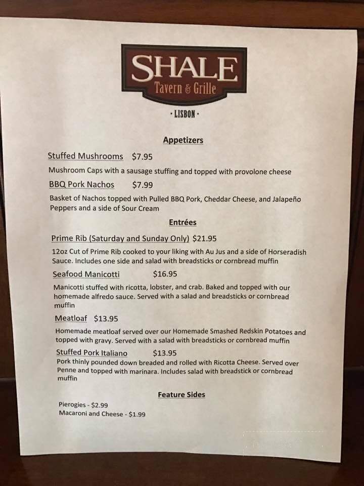 Shale Tavern & Grille - Lisbon, OH