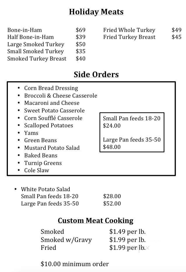 Rose's Bar Bq - Hattiesburg, MS menu_pic