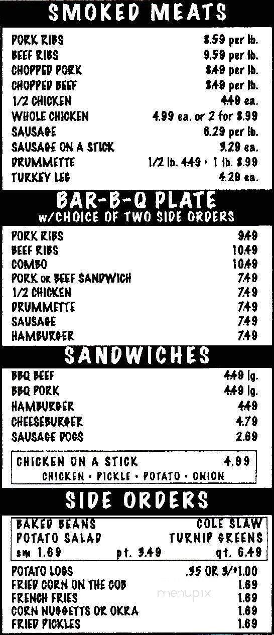 Rose's Bar Bq - Hattiesburg, MS menu_pic