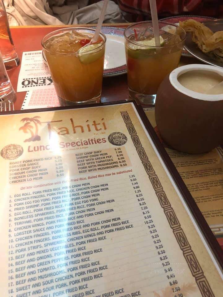 Tahiti Restaurant - Dedham, MA menu_pic