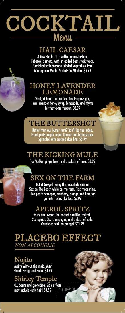 The Cow and Sow Eatery - Fenelon Falls, ON menu_pic