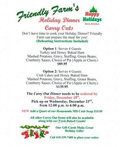 Friendly Farm Restaurant - Upperco, MD menu_pic