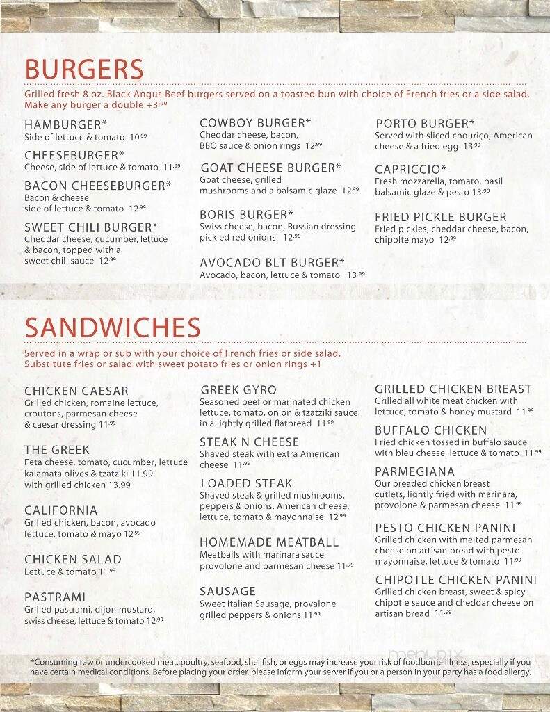 Agoro's Pizza Bar & Grill - Somerset, MA menu_pic