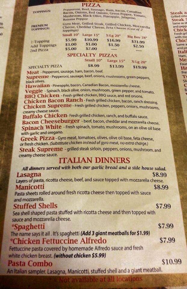 Tony's Pizza & Subs - Piedmont, SC menu_pic
