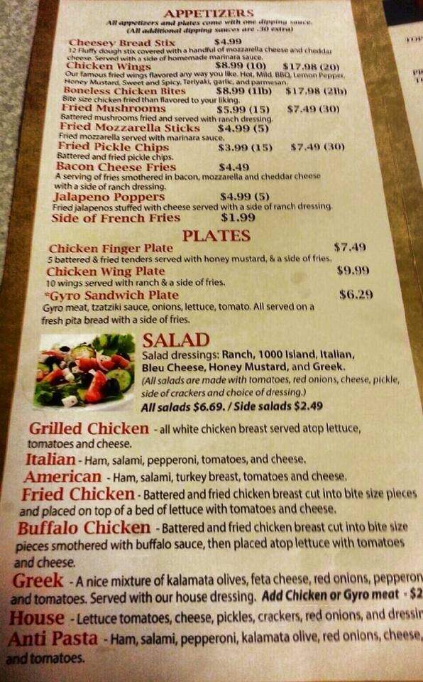 Tony's Pizza & Subs - Piedmont, SC menu_pic