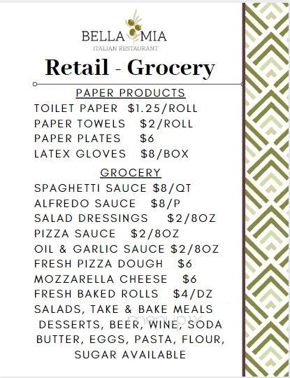 Bella Mia - Bradenton, FL menu_pic