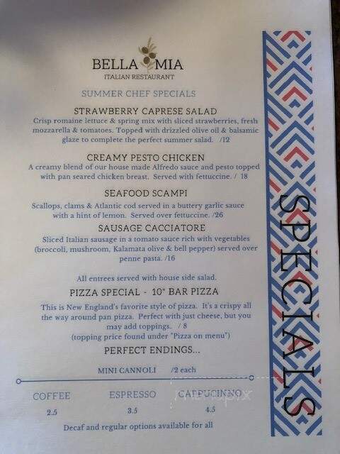 Bella Mia - Bradenton, FL menu_pic