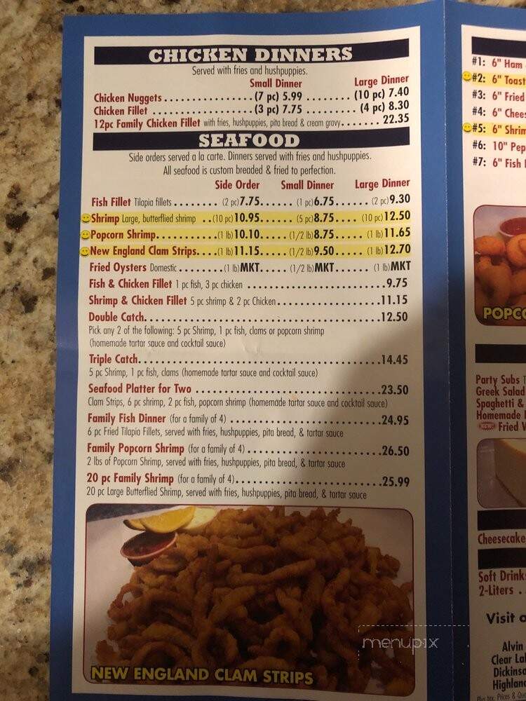 Village Pizza & Seafood - La Porte, TX menu_pic
