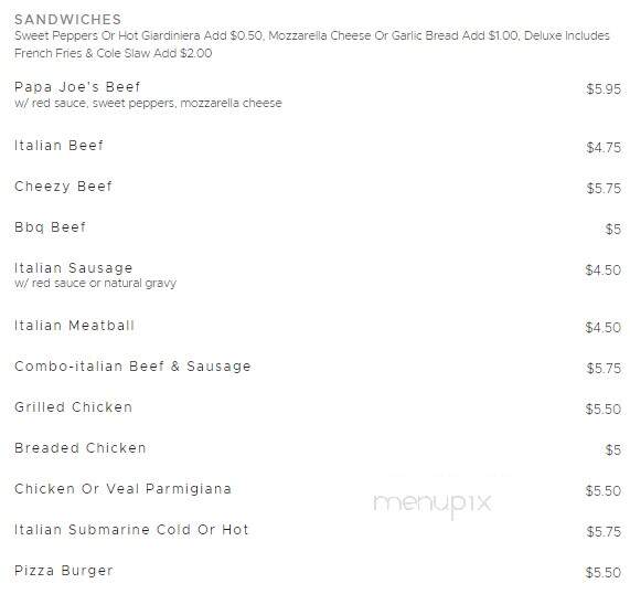 Papa Joe's Pizza - Quarryville, PA menu_pic