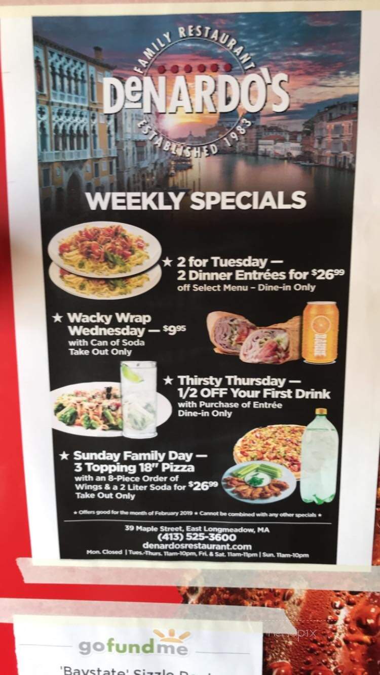 DeNardo's Pizzeria & Restaurant - East Longmeadow, MA menu_pic