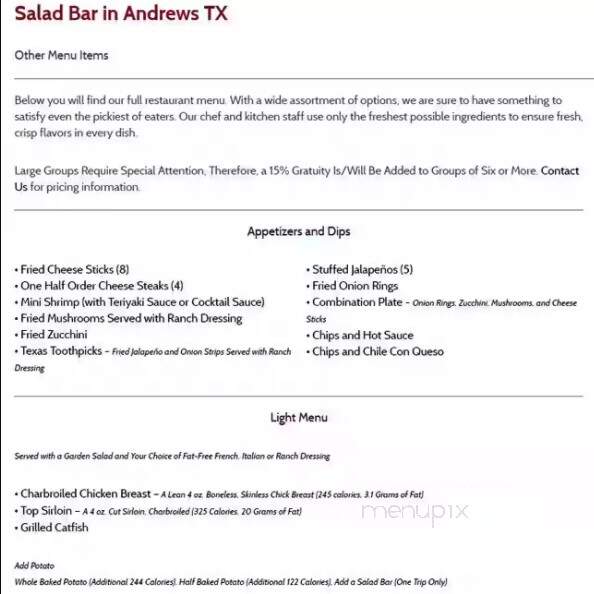 Andrews Western Grill Steak House - Andrews, TX