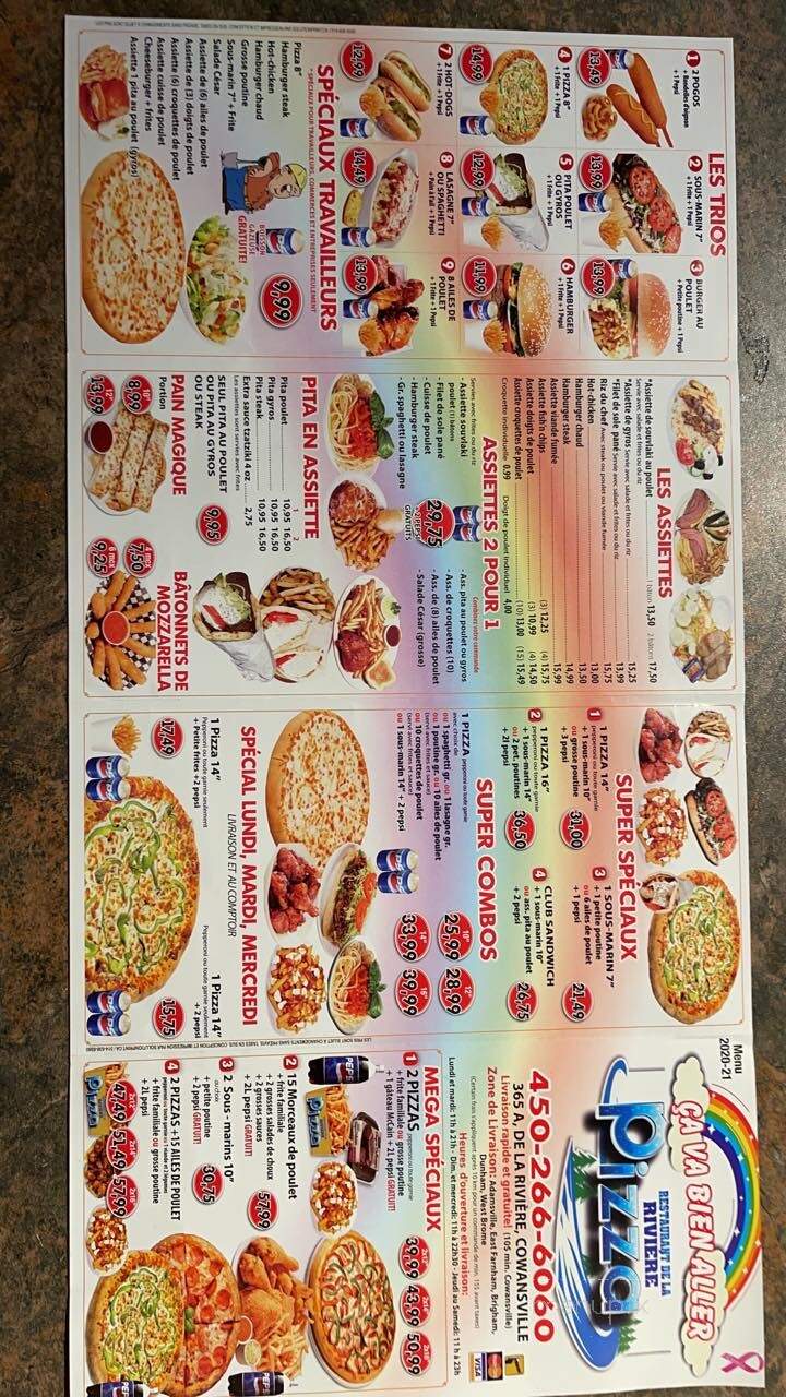 Riviere Pizza - Cowansville, QC menu_pic