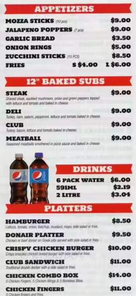 Gabriel Pizza & Restaurant - Nepean, ON menu_pic