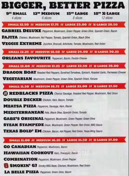 Gabriel Pizza & Restaurant - Nepean, ON menu_pic