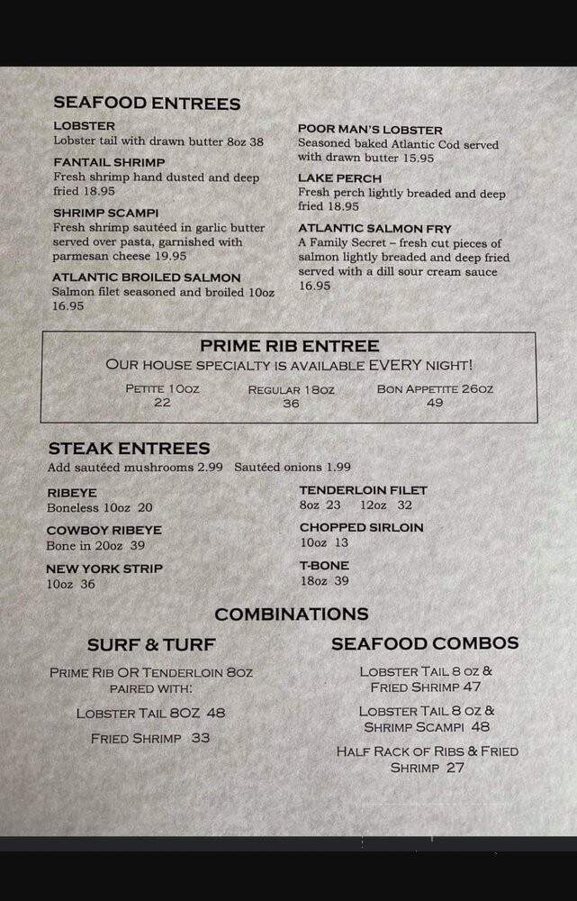 Walden-A Supper Club - West Bend, WI menu_pic
