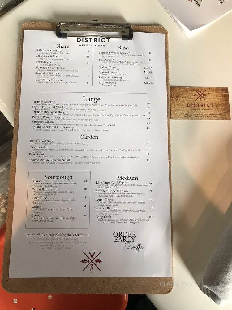 District Table and Bar - Stuart, FL menu_pic