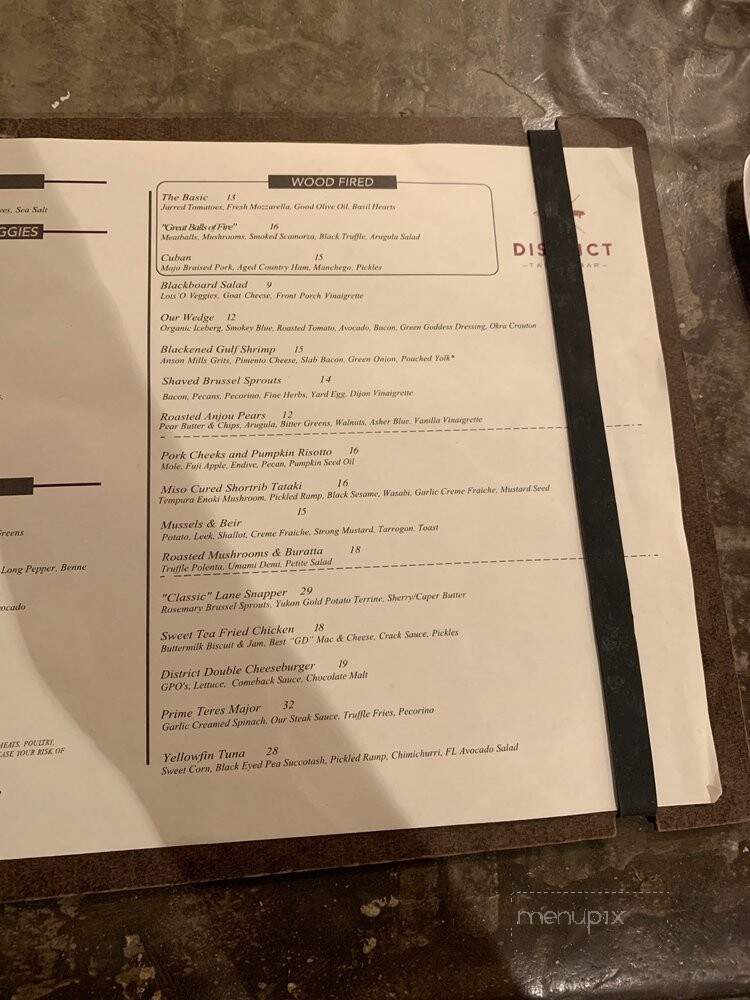 District Table and Bar - Stuart, FL menu_pic