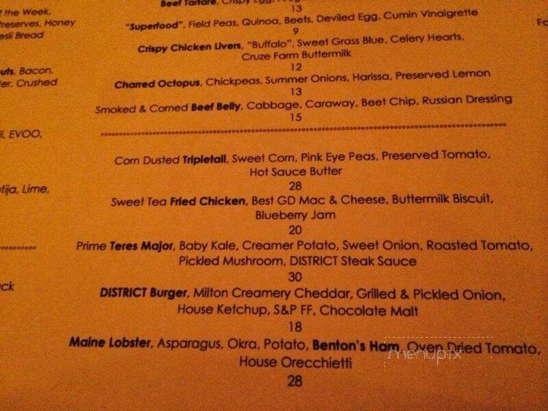 District Table and Bar - Stuart, FL menu_pic