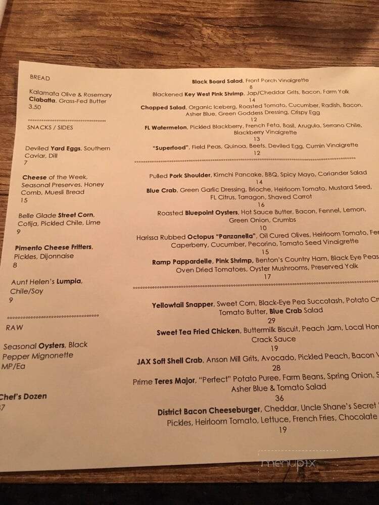 District Table and Bar - Stuart, FL menu_pic
