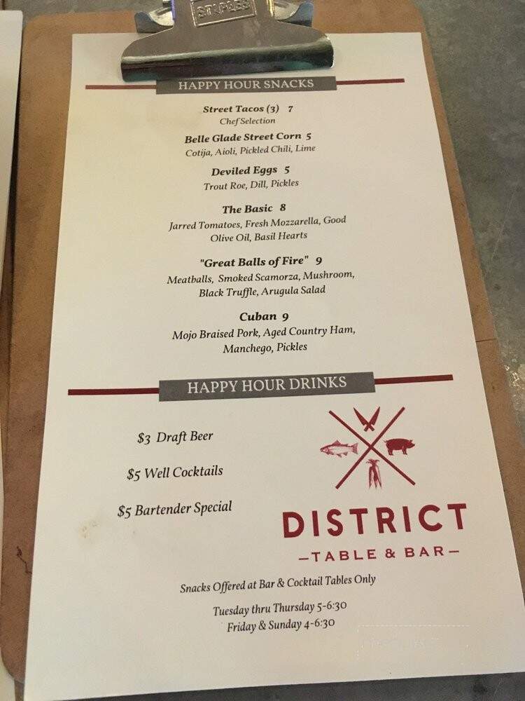 District Table and Bar - Stuart, FL menu_pic