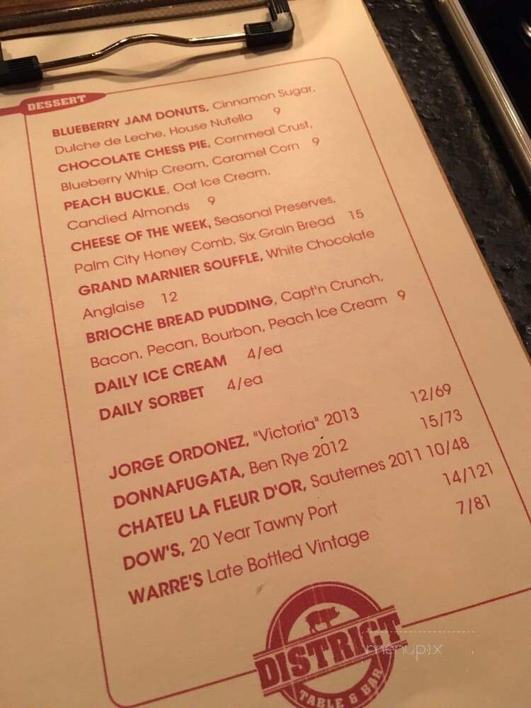 District Table and Bar - Stuart, FL menu_pic