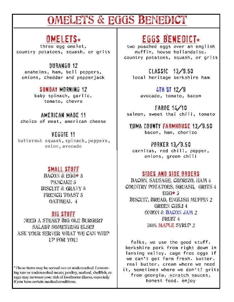 4th & Main Downtown Grill - Wray, CO menu_pic