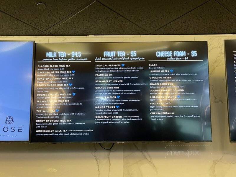 Rose Tea Lounge - Elk Grove, CA menu_pic