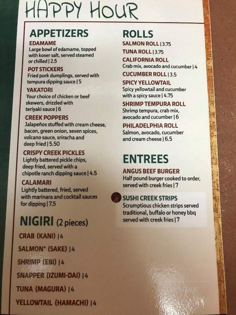 Sushi Creek - Queen Creek, AZ menu_pic