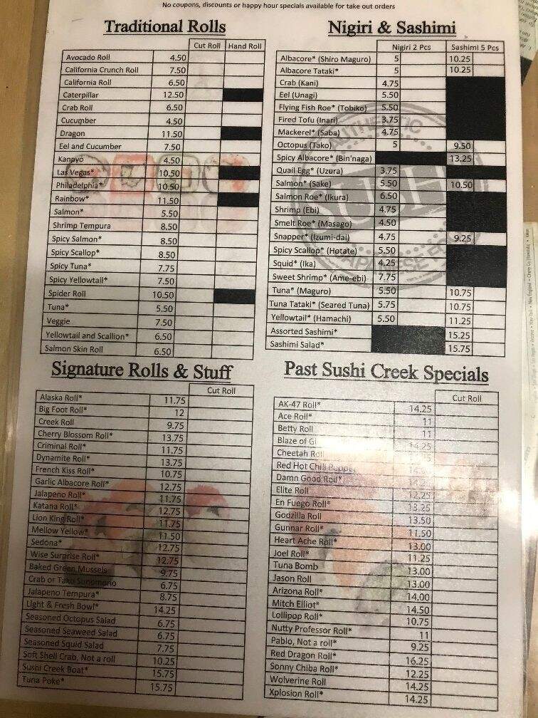 Sushi Creek - Queen Creek, AZ menu_pic