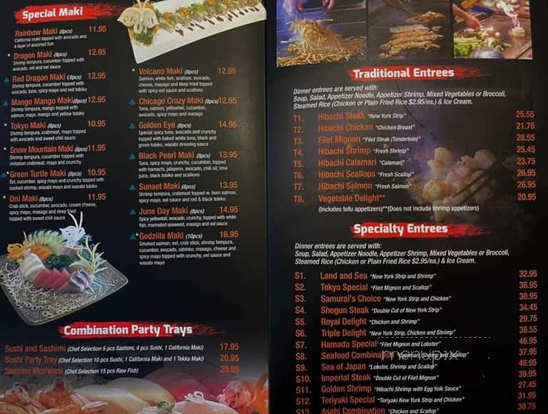 Hamada Of Japan - Tinley Park, IL menu_pic