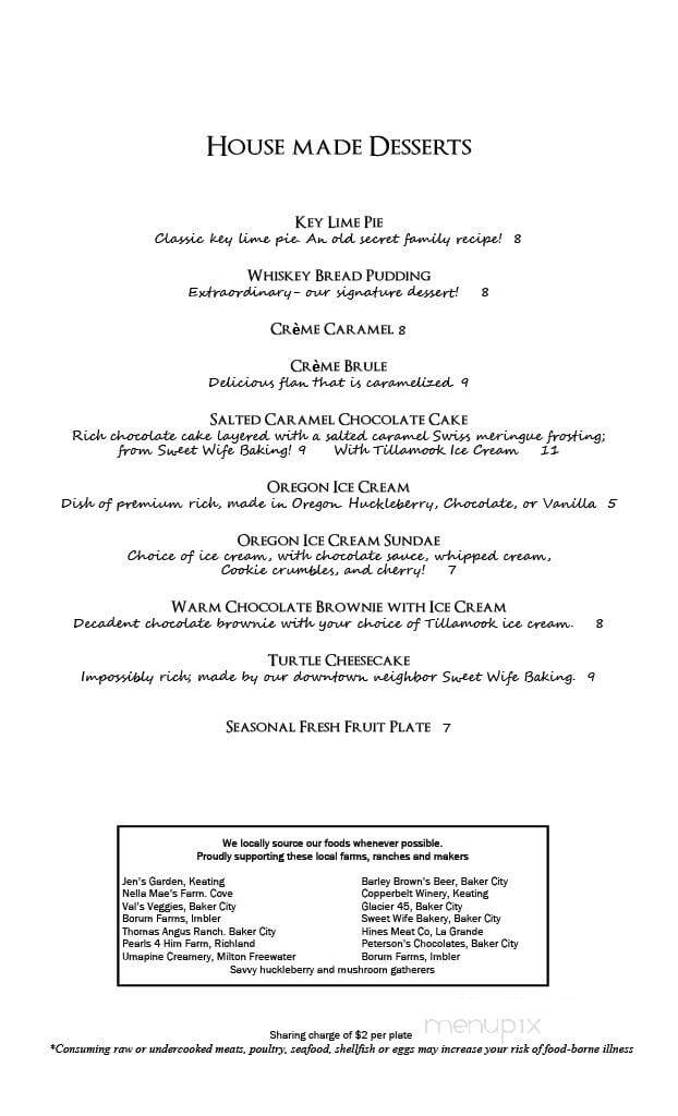 Geiser Grand Hotel - Baker City, OR menu_pic