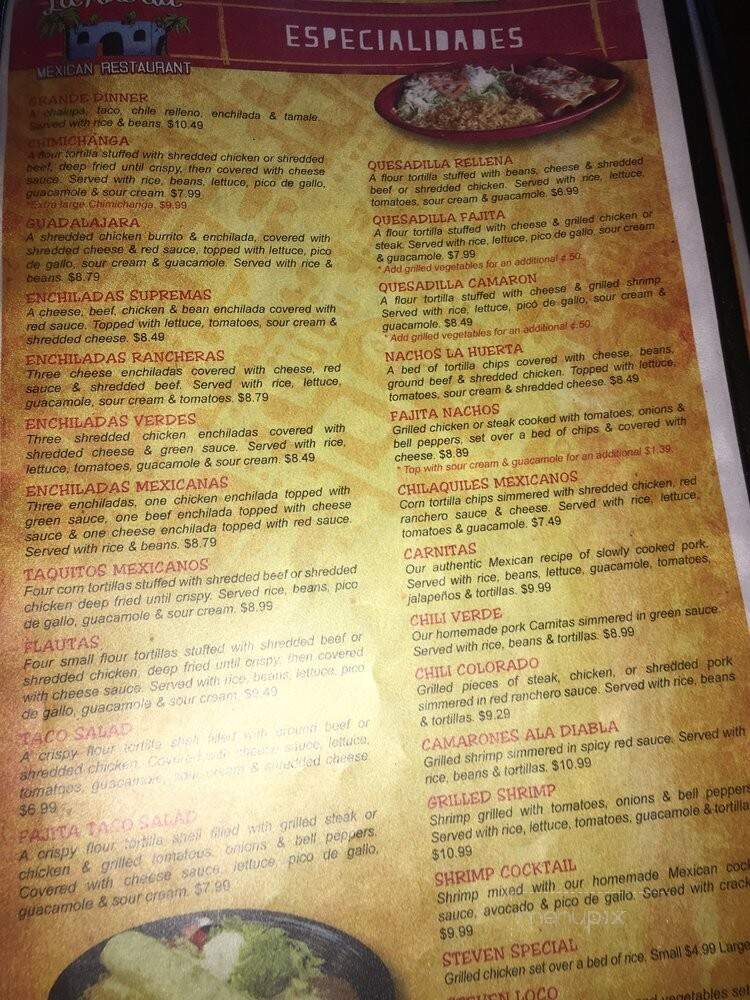 Lahuerta Mexican Restaurant - Poteau, OK menu_pic
