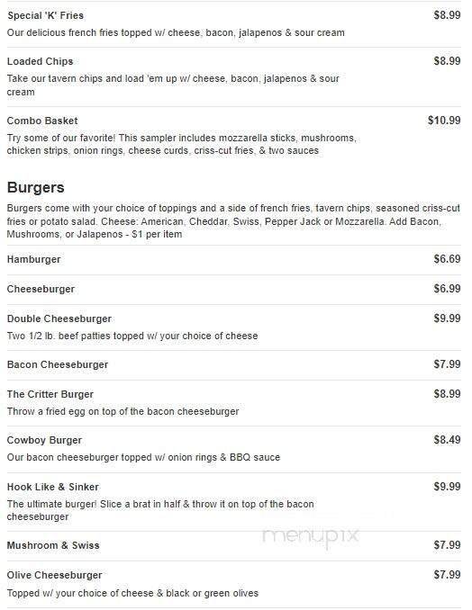 Woodeye's Bar and Grill - Winneconne, WI menu_pic