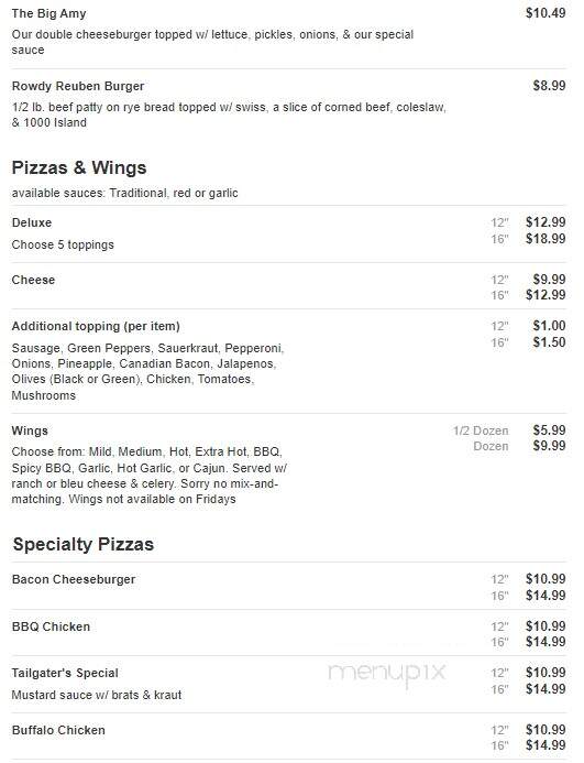 Woodeye's Bar and Grill - Winneconne, WI menu_pic