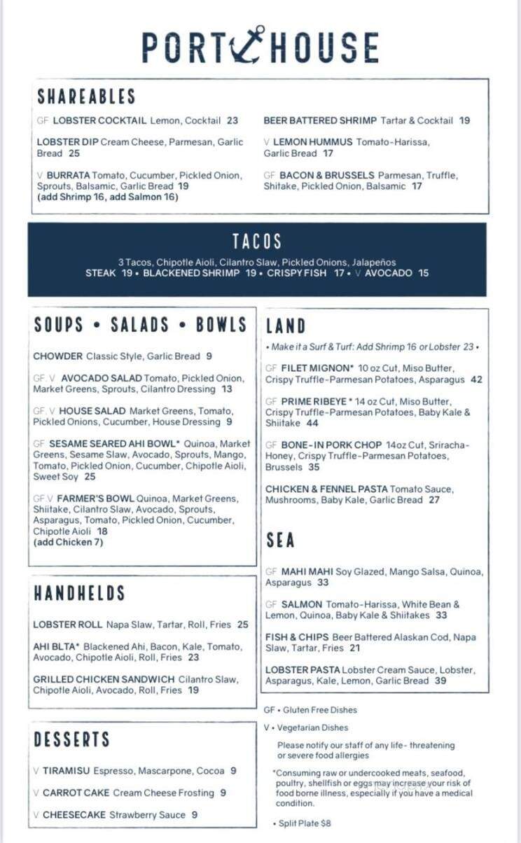 Port House - Morro Bay, CA menu_pic