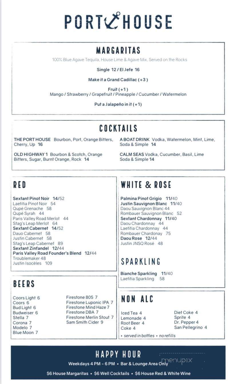 Port House - Morro Bay, CA menu_pic