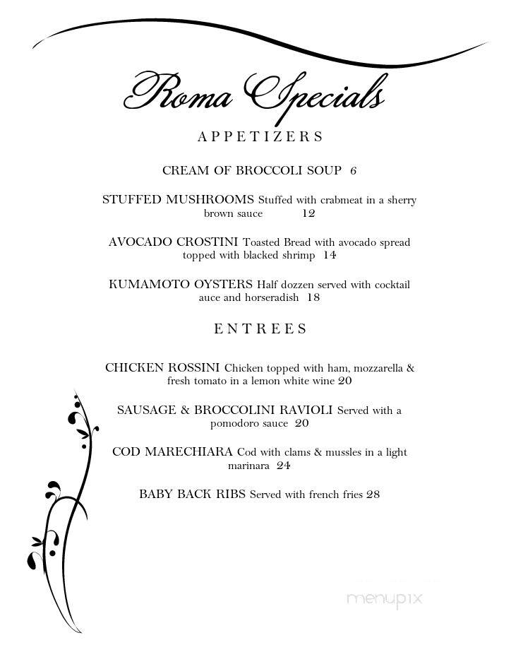Roma Restaurant - North Arlington, NJ menu_pic