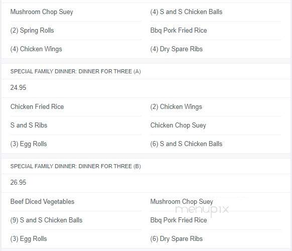 Lee's Chop Suey North - Regina, SK menu_pic