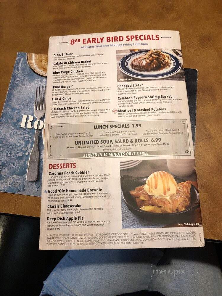 FATZ Cafe - Orangeburg, SC menu_pic