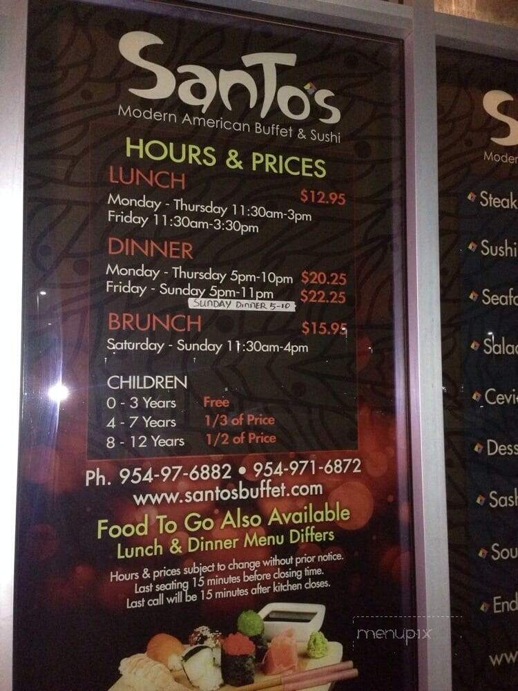 SanTo's Modern American Buffet Sushi - Coconut Creek, FL menu_pic