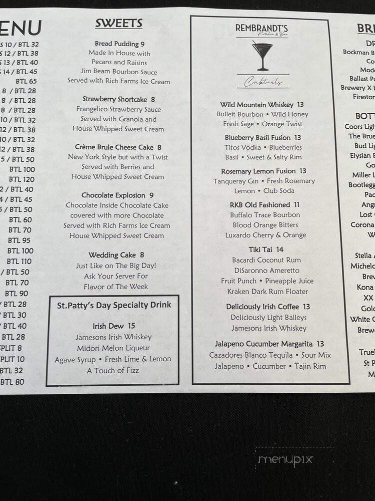 Rembrandt's Beautiful Food - Placentia, CA menu_pic