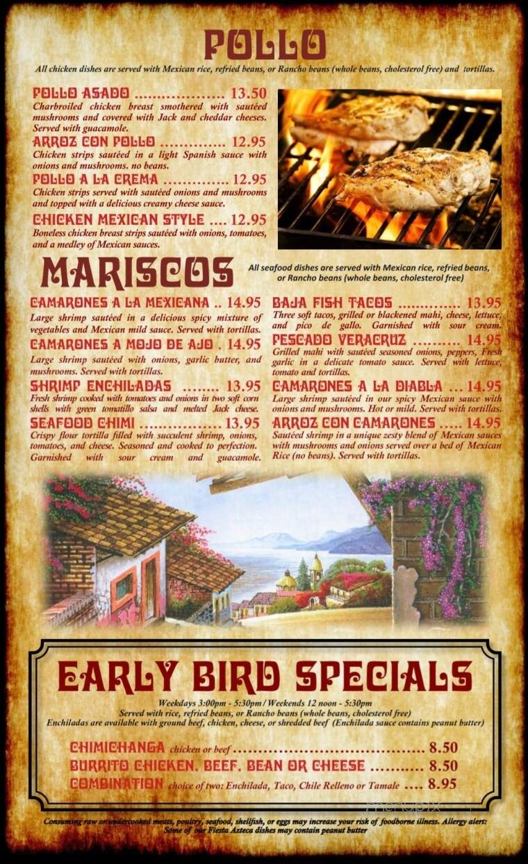 Fiesta Azteca Mexican Restaurant - Melbourne, FL menu_pic