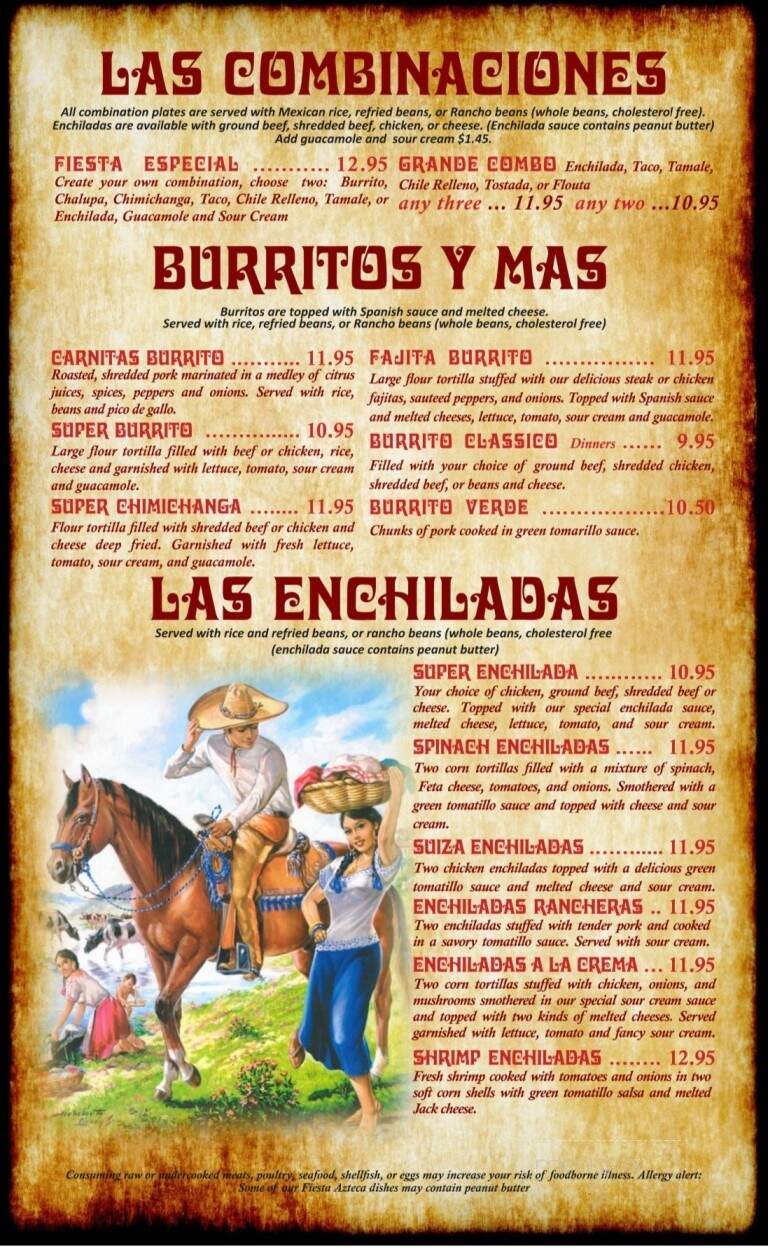 Fiesta Azteca Mexican Restaurant - Melbourne, FL menu_pic