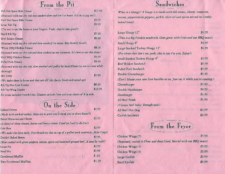 Big Ed's BBQ - Waukegan, IL menu_pic