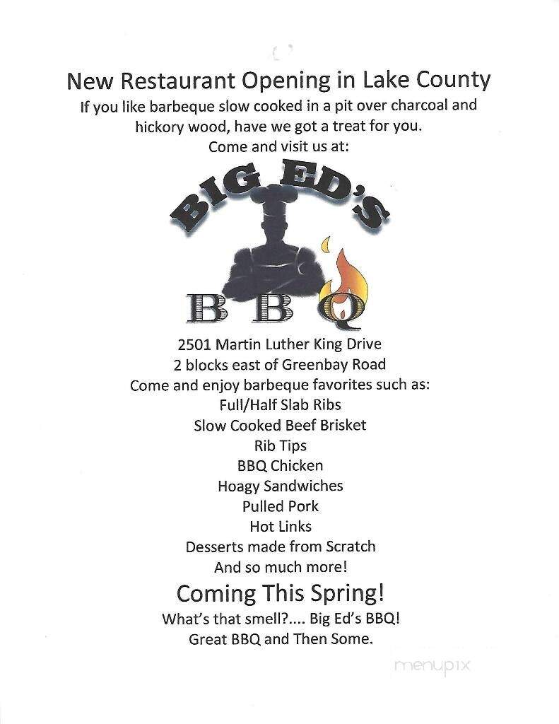 Big Ed's BBQ - Waukegan, IL menu_pic