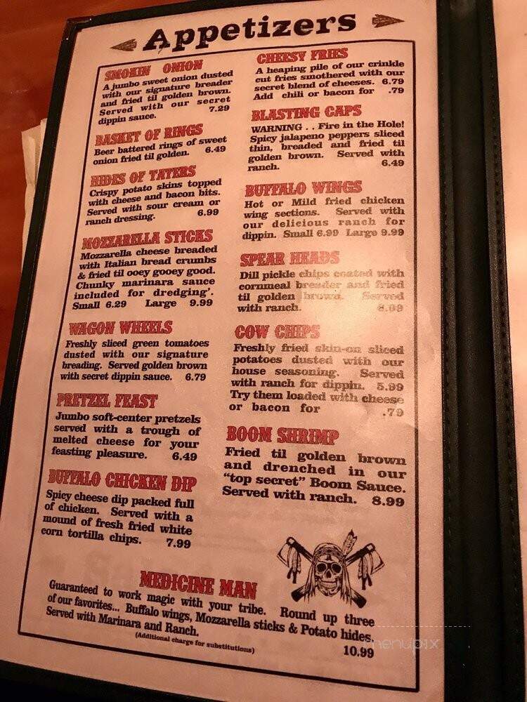 Deadwood - Williamston, NC menu_pic