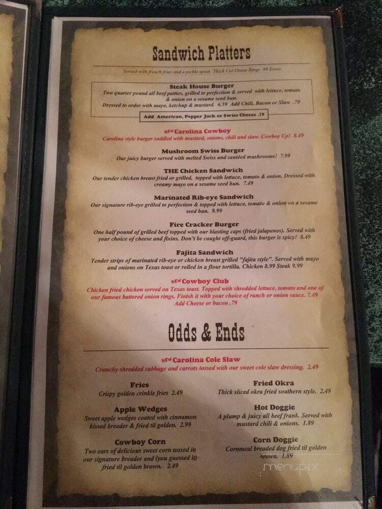 Deadwood - Williamston, NC menu_pic